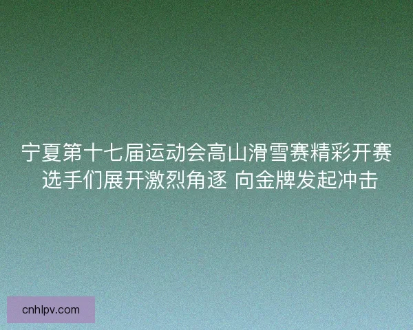 宁夏第十七届运动会高山滑雪赛精彩开赛 选手们展开激烈角逐 向金牌发起冲击 宁夏第十七届运动会高山滑雪赛精彩开赛 选手们展开激烈角逐 向金牌发起冲击