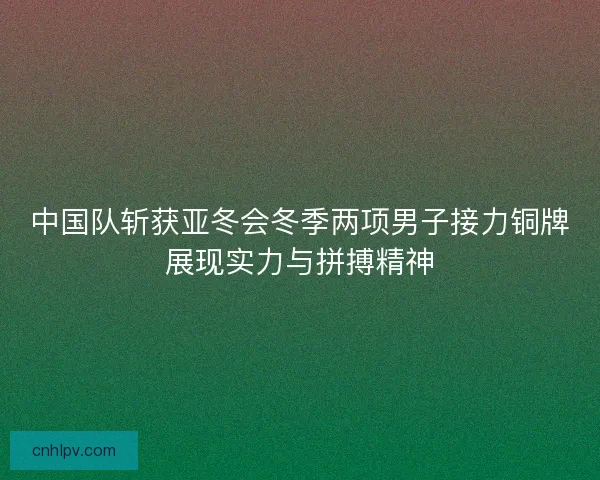 中国队斩获亚冬会冬季两项男子接力铜牌展现实力与拼搏精神