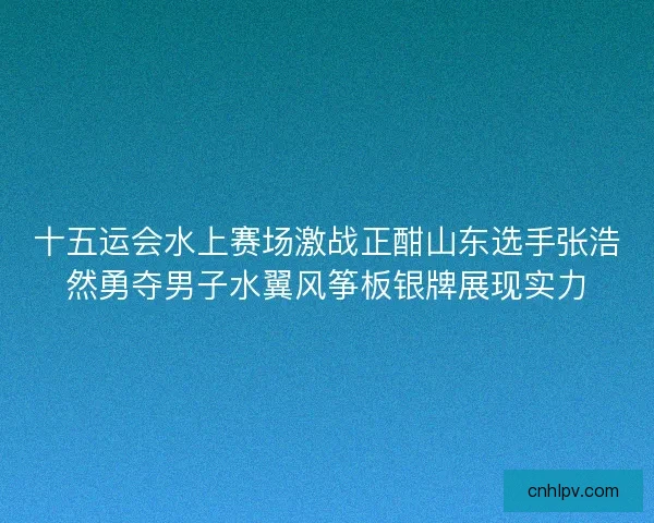 十五运会水上赛场激战正酣山东选手张浩然勇夺男子水翼风筝板银牌展现实力